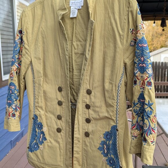 Spirit by Coldwater Creek Women's Size 12 Jacket Heavily Embroidered Hook Closur - Picture 2 of 5